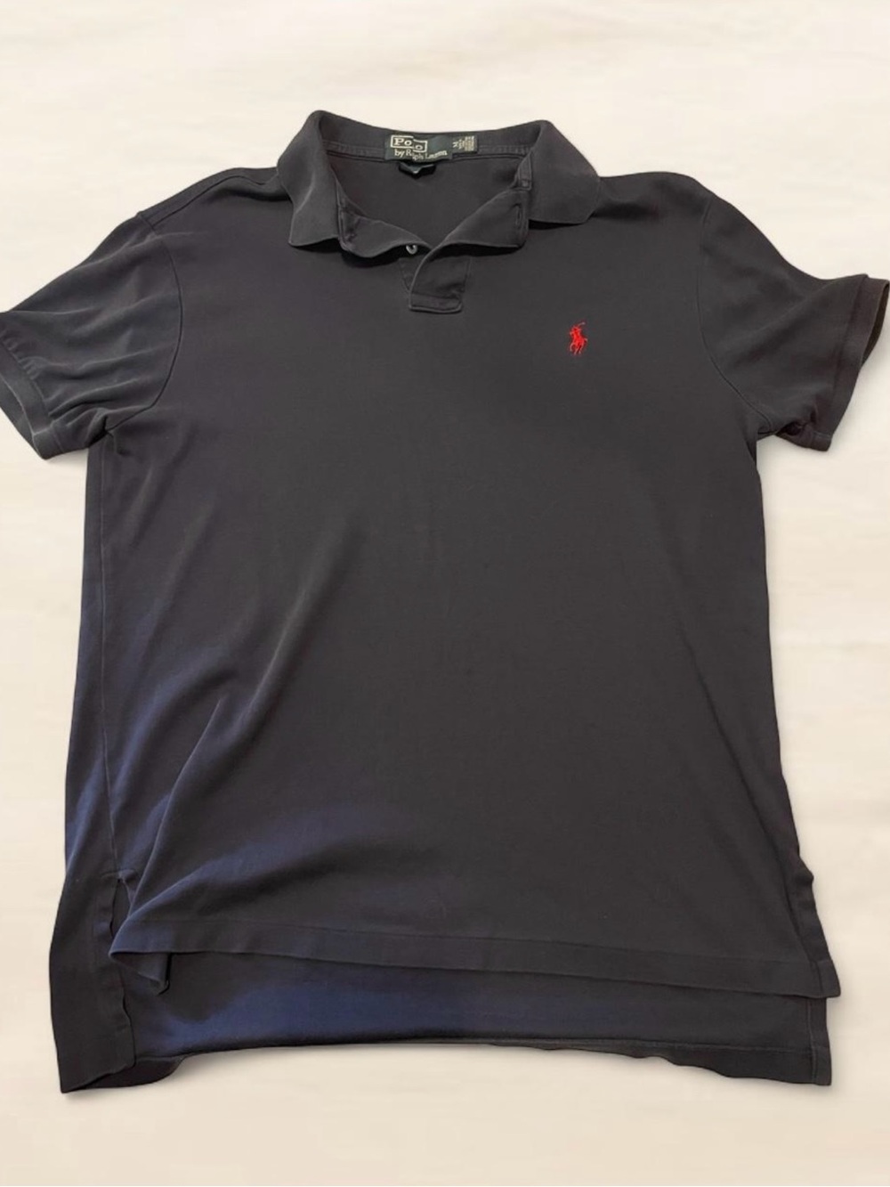 Polo by Ralph Lauren Men’s Polo Shirt - Black with Red Pony